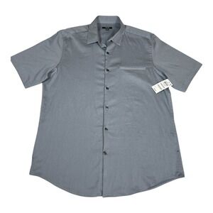 Alfani Men’s Modern Stretch Button Down Shirt Gray‎ NWT Size M